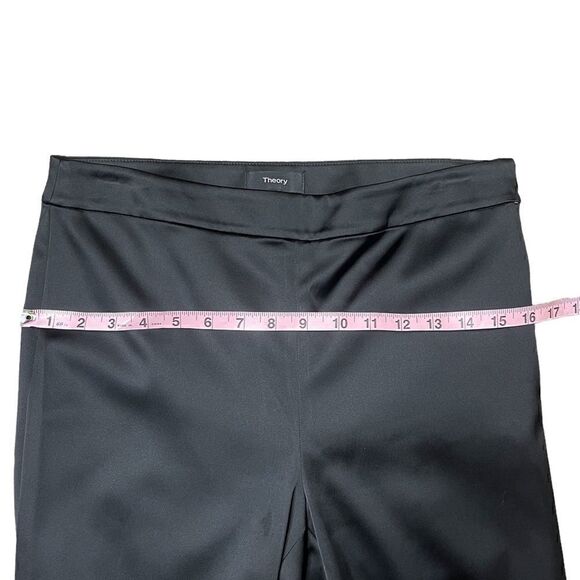 Theory Black Sateen Zipper Hem Skinny Pants Size 8 - Picture 9 of 14